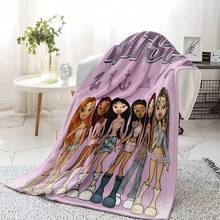 1PC KATSEYE Movie Poster Flannel Throw Blanket 50"X60" (Multiple Sizes) - Pink Filter Group Portrait & Directed By HYBE, Tapestry Wall Hanging, Room Decor, Perfect For Sofa, Bed, Office, Movie Poster Gift - multicolour 11 - 查看 6