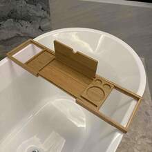 1 chiếc, khay tắm bằng tre có thể điều chỉnh kích thước từ 52,1cm-78,5cm - Kệ mở rộng, dễ lắp đặt, lý tưởng để đựng đồ dùng và vật dụng cần thiết trong phòng tắm, món quà tân gia hoàn hảo. - A - Xem 5