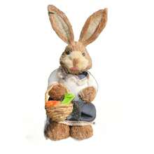 Easter Rabbit Decoration Bunny Figure Cattail Craft Ornament Home Holiday Cute Bunny Home Decoration Easter Rabbit Decoration - 氣球-1個 - 查看 3