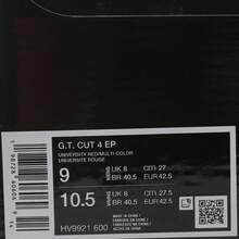 Nike 男士 G.T. CUT 4 EP 篮球鞋，低帮，HV9921-600 - 黑色 - 查看 6