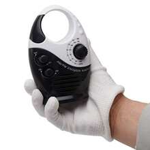 Radio de ducha impermeable a prueba de salpicaduras radio AM/FM con asa superior para uso en el baño al aire última intervensión altavoz integrado y volumen ajustable color blanco y negro - negro y blanco - Ver 7