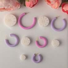 5pcs/Set Semi-Circle Soft Clay Earring Mold Kit, Curved Shaping Assist Clay Modeling Tool Set For DIY Beginner Handcraft - Round - View 13