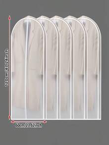 Bộ 5 túi đựng quần áo trong suốt chống bụi, có thể giặt, có ngăn treo, dùng để bọc vest/áo khoác, bảo vệ quần áo có khóa kéo toàn bộ, chất liệu PEVA chống mối mọt, lý tưởng để sắp xếp tủ quần áo, tiết kiệm không gian và dễ sử dụng, bảo vệ quần áo khỏi bụi, ẩm và côn trùng, phù hợp cho gia đình và phòng ngủ khi đi du lịch. - Nhiều màu - Xem 10