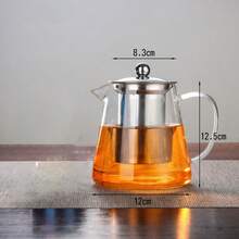 1pc Glass Teapot With Tea Strainer, Thick Heat-Resistant Glass Flower Tea Pot With Stainless Steel Filter - Multicolor - View 14