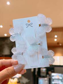 5 piezas de Pinzas para el cabello con diseño de mariposa lindas, versátiles y adecuadas para vacaciones y uso diario - Multicolor - Ver 4