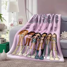 1PC KATSEYE Movie Poster Flannel Throw Blanket 50"X60" (Multiple Sizes) - Pink Filter Group Portrait & Directed By HYBE, Tapestry Wall Hanging, Room Decor, Perfect For Sofa, Bed, Office, Movie Poster Gift - multicolour 11 - 查看 5
