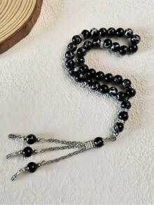 1串6厘米33颗黑色图案斋月祈祷念珠 - 彩色 - 查看 5