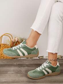 Hidkat Women's Summer Casual Flat Soft Bottom Non-Slip Splicing Color Outdoor Sports Shoes, Suitable For Spring And Autumn - 667 Green - View 6