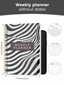 1 cuốn sổ tay lập kế hoạch công việc hàng ngày không ghi ngày tháng. - màu đen - Xem 4