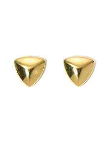 Mazuer 一对简约18K镀金水滴三角形耳钉，不锈钢材质，女士饰品，适合通勤、派对、日常佩戴、办公室等场合。 - 金黃色 - 查看 10