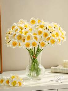 6 pièces/12 pièces Fleurs de jonquille artificielles, fleurs de jonquille jaunes factices pour la décoration de mariage, la décoration de la maison et de la chambre, fleurs factices pour la décoration de la maison et du mariage - Multicolore - Voir 4