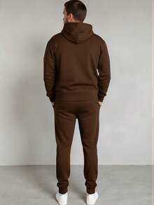 Men Sweatshirt Co-Ords - Coffee Brown - View 2