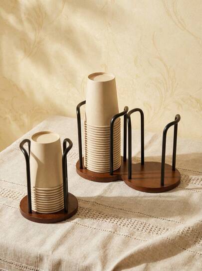 Cirelle 1個 とてもお洒落な使い捨てカップホルダー、デスクトップコーヒーテーブル収納棚、ティーカップコーヒーカップホルダー