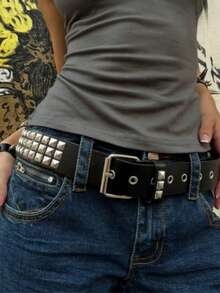 Punk Style Studded Belt, Unique Gift Idea For Girlfriend - Multicolor - View 4
