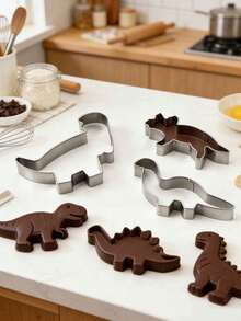 4pcs/Set Stainless Steel Dinosaur Shaped Cookie Cutters, Home Baking Molds For Cookies, Chocolate, Cake - View 4