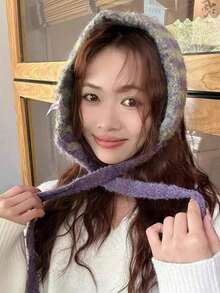 1pc Women's Wool Knit Ear Warmer Headband, Autumn/Winter New Student Warm Versatile Hat, Red Scarf,, Reversible Dual-Sided Scarf, Winter PJRH - Nhiều màu - Xem 3