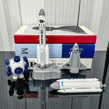 Juego de vehículo espacial cohete aeroespacial, un conjunto de modelos de juguete interesante y divertido para que los niños aprendan a través del juego - Negro - Ver 5