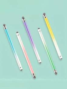 Alloy Stylus Pen Ombre Color Dual-Tip Design High Sensitivity Fiber Tip Compatible With Apple IOS Android Tablets Smooth Writing Stylus Pen Tablet Accessories Colored Pen Metal Pen Cap Pastel Spring Gift Apple/IOS/Android/Tablets - Multicolor - View 4