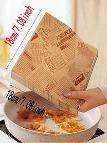 50pcs/Pack Hamburger Laminated Paper, Double-Layer Unfolded Baking Packaging Paper - Multicolor - View 10