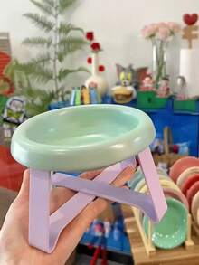 1pc Plastic Elevated Pet Food Bowl Elevated Pet Food Bowl The Non-Sliding Tilt Pet Bowl Is Ideal For Dog And Cat Feeding To Reduce Neck Strain And Improve Digestion - Multicolor - View 5