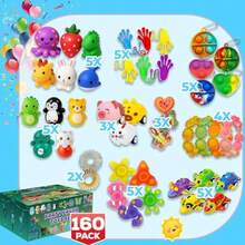 160 Pcs Fidget Toys Party Favors Pack Randomly Selected Pop Sensory Set Gifts Stickers For Adults Boy Girl Stocking Stuffers Autistic Bulk Goodie Bag Filler Treasure Box Classroom Prizes School - 160件套多件裝 - 查看 3