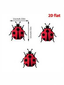1pc/3pcs/6pcs Metal Seven-Spot Ladybug 2D Wall Decor, Outdoor Fence/Yard Decoration, Cool Metal Seven-Spot Ladybug Ornament - A - View 3