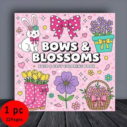 Bow And Flower Coloring Book: 22 Unique And Interesting Illustrations Challenge Your Thinking - Unique Art Design Creative Expression, Interesting And Unique Artistic Works, Halloween, Christmas, Thanksgiving Gifts, High-Quality Paper