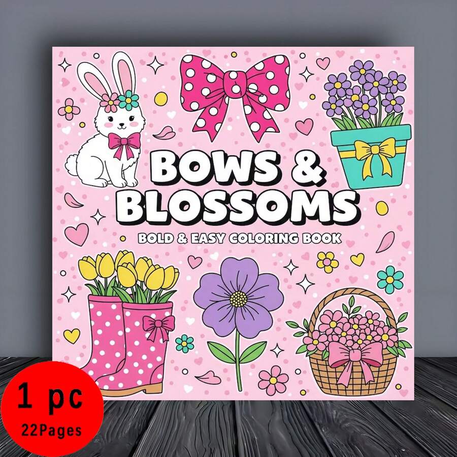 Flowers And Butterflies: A Simple Yet Bold Coloring Book - 22 Unique And Interesting Illustrations To Challenge Your Mind - Unique Artistic Designs, Creative Expression, Interesting And Distinctive Artworks, Halloween, Christmas, Thanksgiving Gifts, High-Quality Paper - Single Piece - View 1