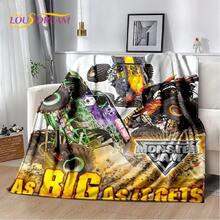 Monster Truck 3D Monster Jam Cartoon Soft Flannel Blanket For Bed Bedroom Sofa Picnic,Throw Blanket For Outdoor Leisure Nap Gift2 - White - View 2
