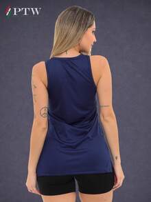 Women T-Shirts - 酒海軍藍灰色 - 查看 7