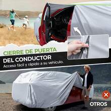 Cubierta para Auto, Funda de Coche Exterior para SUV, Funda para Coche con Tiras Reflectantes, Lona para Auto Impermeable, Antipolvo, Antilluvia y Antiuv, Protege tu Coche de Arañazos(Plata) - SUV Negro - Ver 6