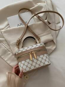 Mini Square Box Bag, Handbag, Shoulder Bag, Crossbody Bag, Suitable For Banquet, Office, Middle School, High School, University - White - View 9