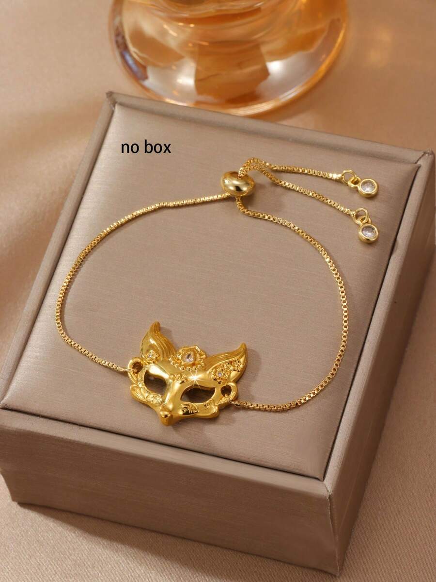 Pulseira ajustável minimalista com estampa de máscara de raposa (1 unidade), ideal para uso diário e como presente em ocasiões especiais. - Multicolorido - Ver 1