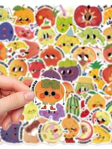 50pcs Fruit-Themed Stickers For Notebooks, Phone Cases, And Skateboards - Fruit-themed - View 5