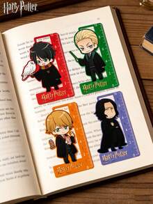 Warner Bros 1 pieza Regla marcapáginas con licencia oficial de Harry Potter, con personajes de dibujos animados como Harry, Malfoy, Snape, Ron, Hogwarts, para lectura, marcado de escritura creativa, para fans de Harry Potter o coleccionistas de marcapáginas - Harry Potter - Ver 6