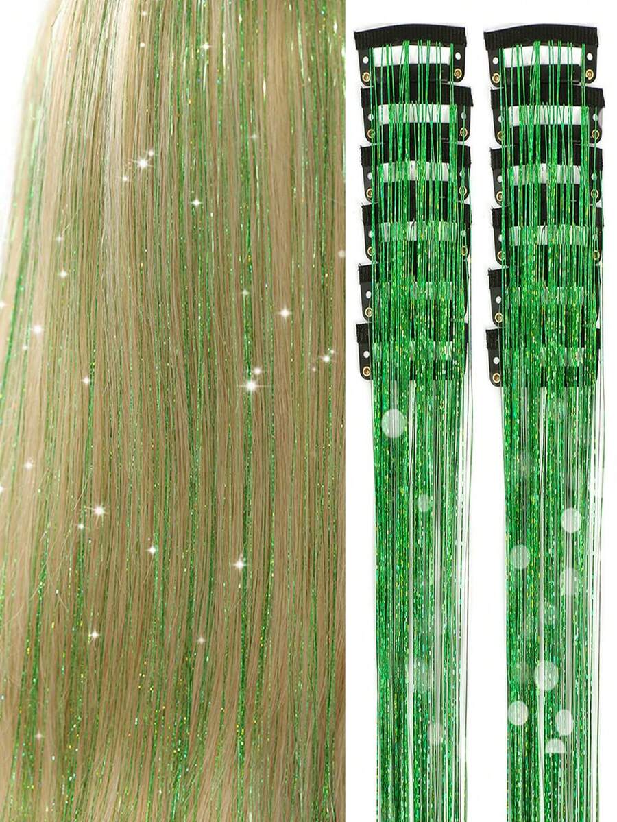 Extensiones de cabello sintético brillante, adecuadas para festivales de música y fiestas - Multicolor - Ver 1