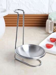 1pc Stainless Steel Integrated Kitchen Storage Box - Vertical Spoon And Bowl Rack, Household Kitchen Organizer - Silver - View 3