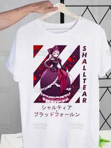 Overlord Anime Albedo T Shirts For Guys O-Neck Short Sleeve Ainz Ooal Gown Momonga T-Shirt Regular Men Hip-Hop Tee Shirt5 - trắng - Xem 1