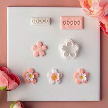 1pc/2pcs Sakura Soft Clay Earring Mold, Flower Petal Jewelry Pendant Clay Cutter DIY Craft Tool Set For Beginners - White - View 11