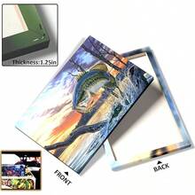 Prixas Print Large Mouth Bass Fish Canvas Wall Decor, Painting Living Room Bedroom Gallery Wrapped,X)Price Including Frame,Room Decor Bedroom,Smiling Friends,Room Decor,Decrotions,, Cuadros,Coffee Bar Essentials - 透明 - 查看 6