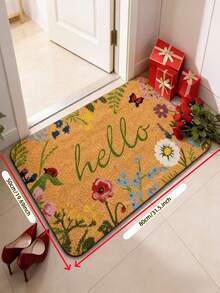 1pc Floral "Hello" Rectangular Doormat - Indoor/Outdoor Welcome Mat, Non-Slip Entrance Rug, Suitable For Living Room, Bedroom And Home Decor, Machine Washable, Comfortable Decorative Carpet For Living Room - A - View 14