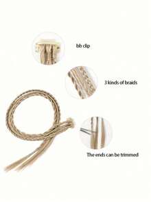 22 Inch Synthetic Fiber Braided Hair Clip, Fashion Teardrop Design, Suitable For Women's Daily Wear And Party Dresses - Multicolor - View 7