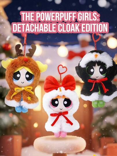 The Powerpuff Girls Holiday Character Keychain Bag Charm Pendant, Reindeer Snowman Penguin Costume Design Options, Cartoon Winter Cosplay Outfit with Detailed Expression and Decorative Elements, Soft-Touch Fabric Surfaces with Fine Stitching and Qualityefarsman, 1pight Hanging as Character Collectible for Daily Styling Display Decoration and Desk Accent, Eye-Catching Seasonal Cartoon Accessory for Character Fans and Art Figure Collectors, Ideal Christmas Holiday Birthday Gift Choice for Friends Couples and Special Celration Moments