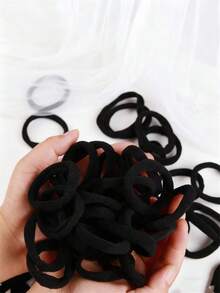 50pcs/20pcs Women High Elasticity Hair Ties, Daily Ponytail Hair Ties, Seamless Hair Ties, Suitable For Casual Wear Hair Rubber Bands Scrunchies Hair Rope Beauty Home Hair Accessories - Black and White - View 8