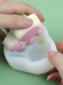 3D猫爪挤压模具，手工皂蜡烛研磨工具 - 白色 - 查看 3