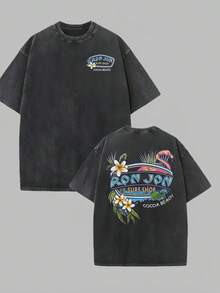 (230 Cotton-Shirt) Men's-Shirt, Surf Shop Graphic - Shirt,Street Style Y1JD - màu đen - Xem 7