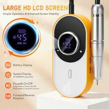 45000RPM Portable Electric Nail File Rechargeable Nail Drill Low Noise Professional Nail Gel Polish Remove Grinding Equipment - Orange - View 4