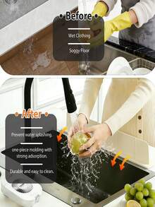 Silicone Kitchen Sink Splash Guard With Suction Cups. This Universal Suction Cup Splash Guard Is Suitable For Various Countertop Surfaces. Easy To Install Without Tools, This Splash Guard Is Suitable For Sink Edges. (Please Read The Installation Instructions Carefully, Improper Installation May Lead To Instability.) (Please Choose The Appropriate Size According To Your Specific Needs) - Multicolor - View 4