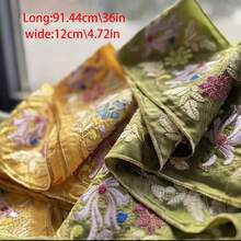 1卷/1-2码刺绣花卉提花花边饰带 - 多色布料包边，适用于DIY服装配饰、窗帘装饰、缝纫项目、花边包边、装饰窗帘边缘、优雅刺绣、质感细节 - 2碼 - 查看 9