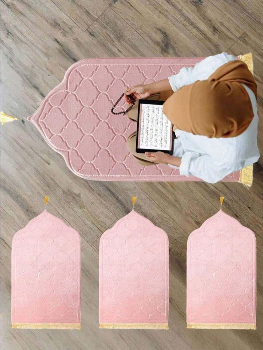 1pc Muslim Islamic Prayer Mat, Soft Thick Filled Prayer Rug; Home Prayer Area Pad, Eid Gift For Friends And Family, Religious Holiday Home Prayer Mat, New Muslim Starter Gift, Religious Study Group Gift, Muslim Housewarming Gift